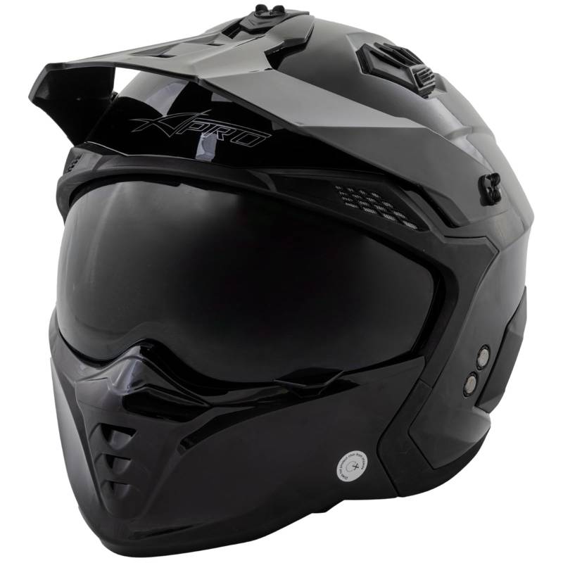 A-PRO SRL Motorradhelm Jet Helmet Cafe Racer ECE 22-06 Sonnenblende Scooter Schwarz M, 8057639302823 von A-PRO SRL