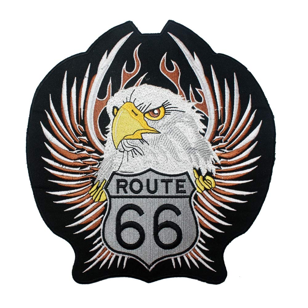 Aufnäher Route 66 Aufbügeln Patch Stoff Motorräder Jacke Motorradfahrer Groß Aufnäher Route 66 Aufbügeln Patch Stoff Motorräder Jacke Motorradfahrer Groß von A-PRO SRL