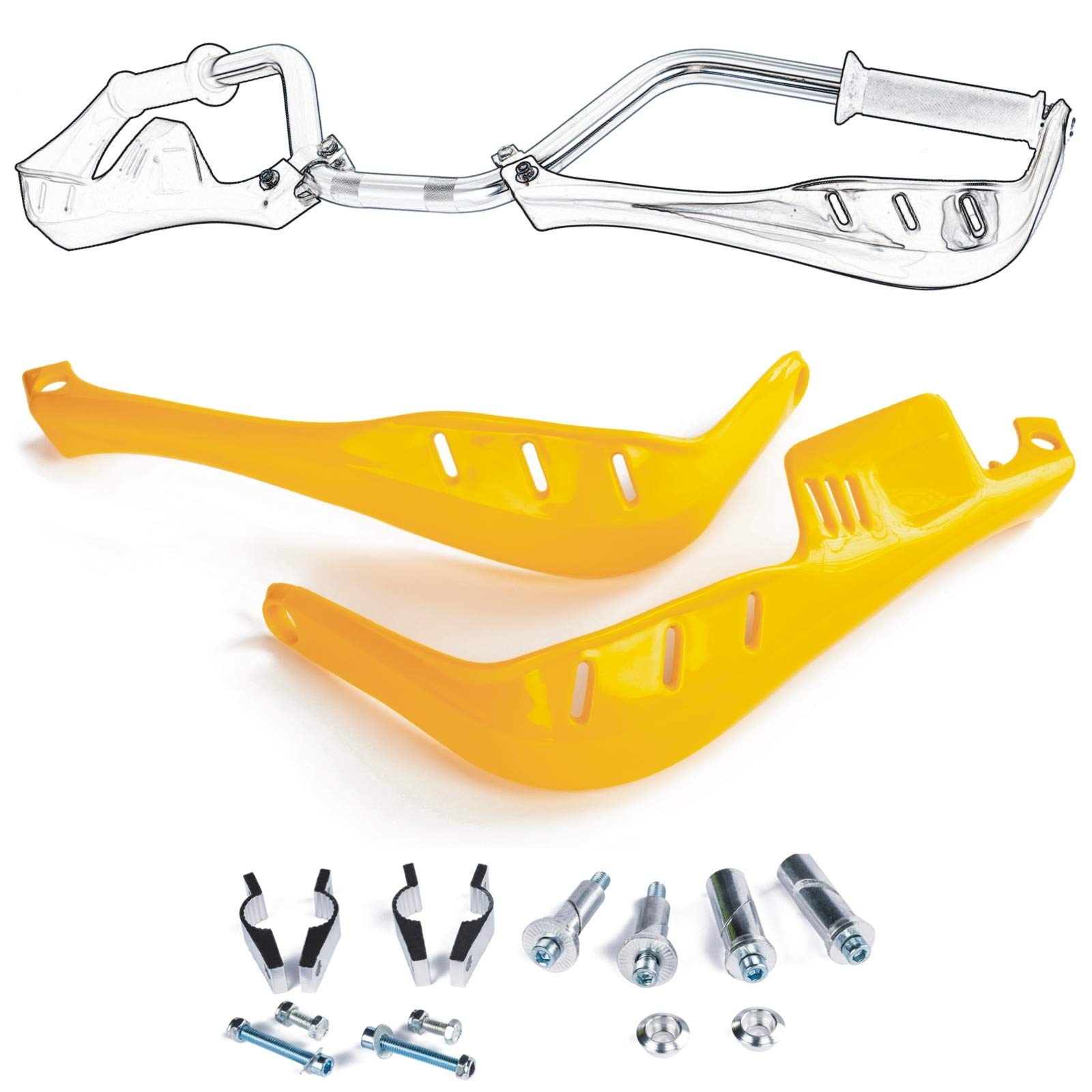Handschutz Motorrad Handguard Offroadfahrzeuge Universelles Handprotektoren Gelb Handschutz Motorrad Handguard Offroadfahrzeuge Universelles Handprotektoren Gelb von A-PRO SRL