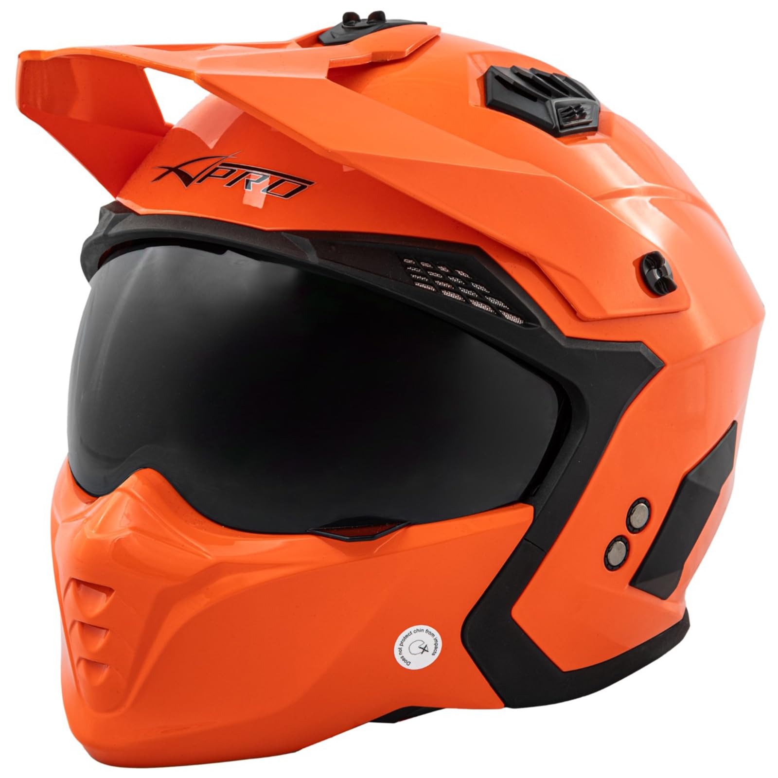 Motorradhelm Jet Helmet Cafe Racer ECE 22-06 Sonnenblende Scooter Orange XL Motorradhelm Jet Helmet Cafe Racer ECE 22-06 Sonnenblende Scooter Orange XL von A-Pro