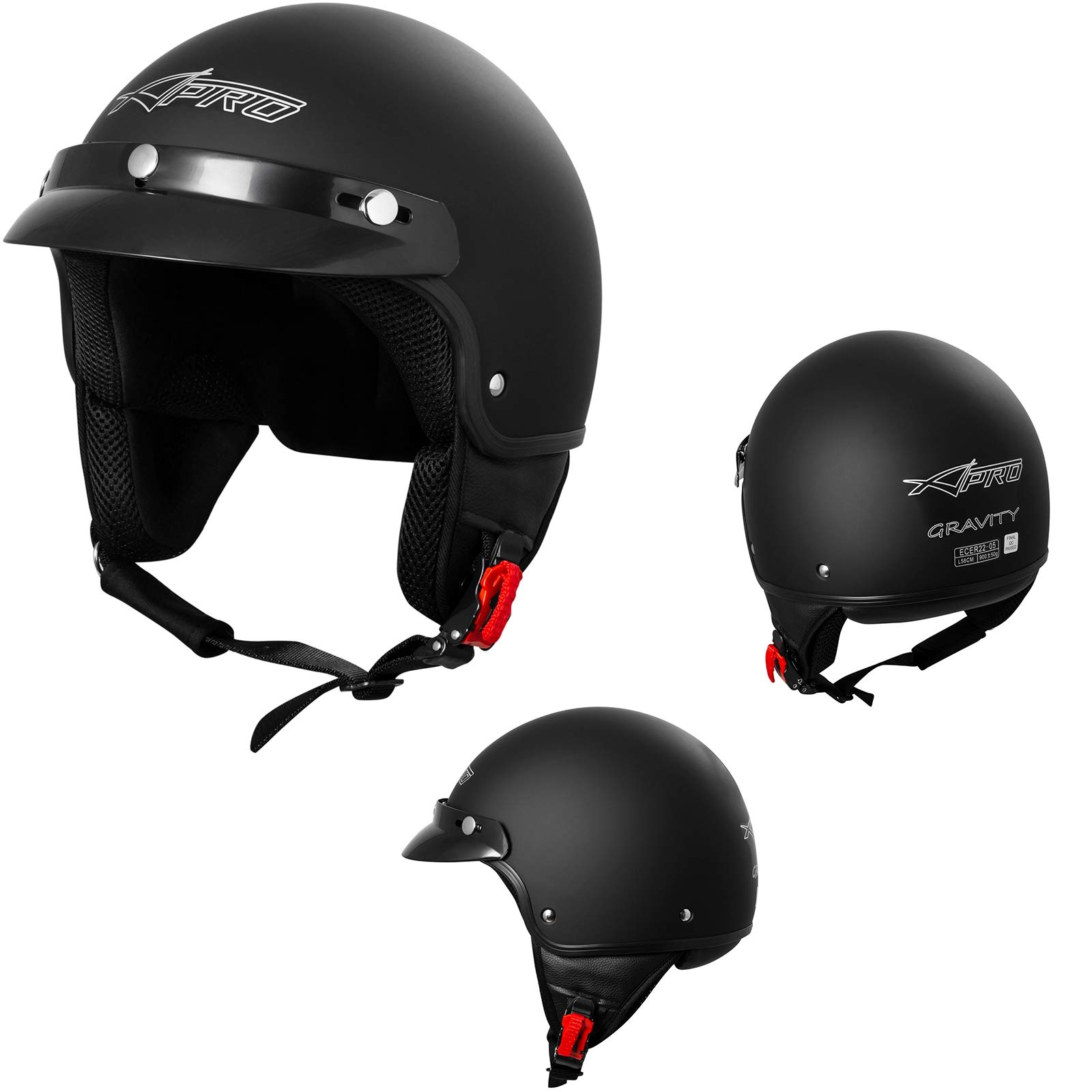 Motorradhelm Motorrad Roller Offenes Jet Helm Spitze ECE 22-06 SonicMoto Schwarz Matowy M Motorradhelm Motorrad Roller Offenes Jet Helm Spitze ECE 22-06 SonicMoto Schwarz Matowy M von A-PRO SRL