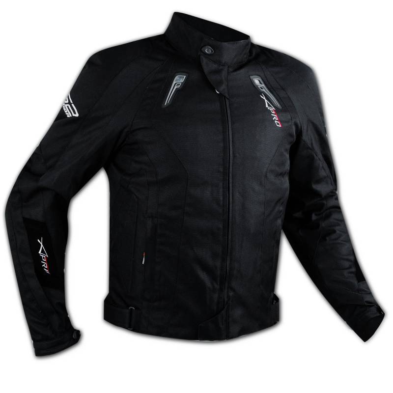 Cordura Jacke Sport Atmungsaktiv Motorrad Weste Protektoren CE Schwarz S von A-Pro