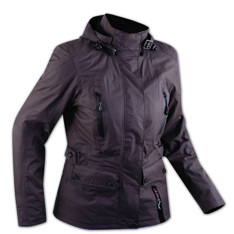 Damenjacke Stadt Motorrad Roller Wasserdicht Protektoren Muetze braun XS von A-Pro