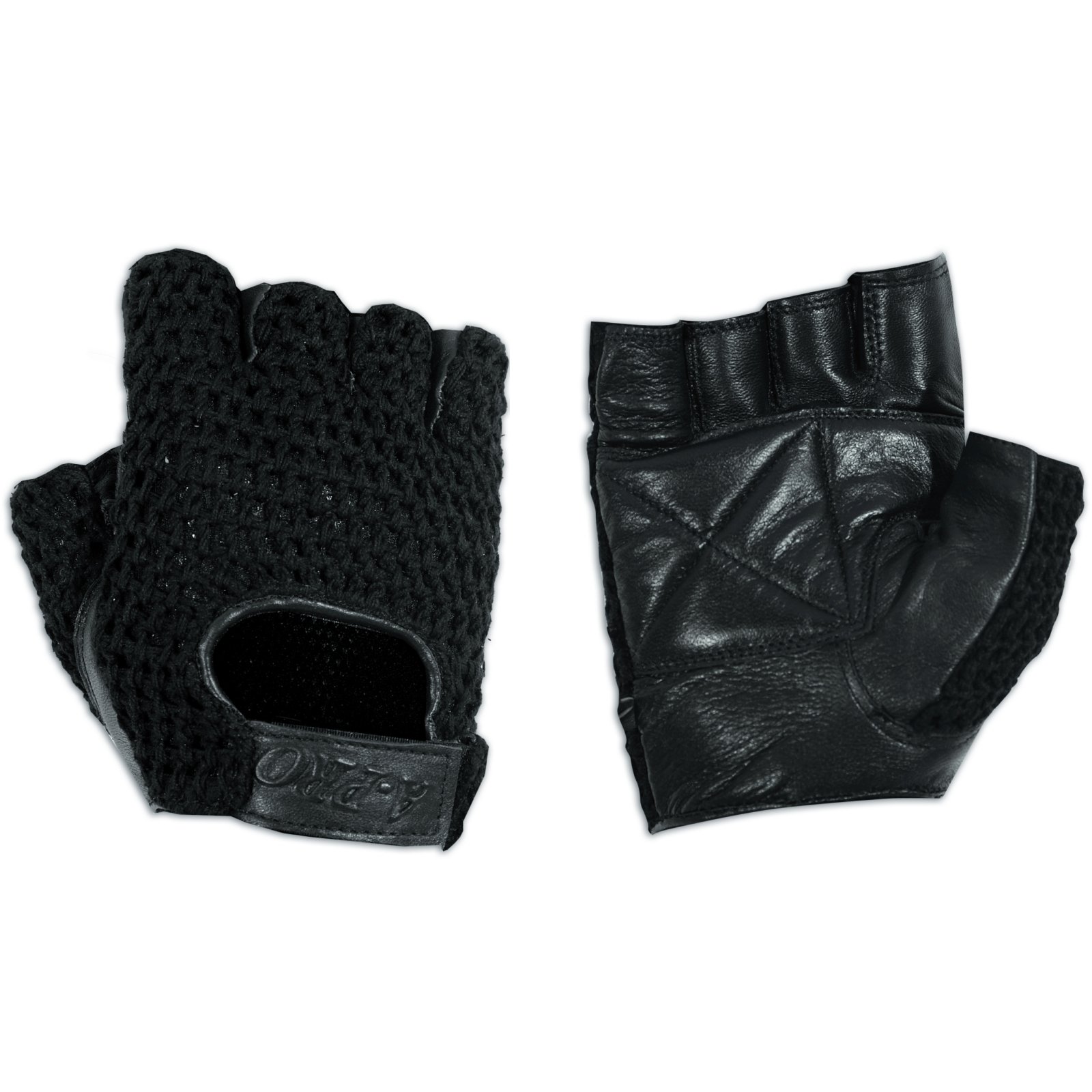 A-Pro Fingerlose Handschuhe Biker Weiches Leder Rindsleder Motorrad Punk Schwarz L von A-Pro