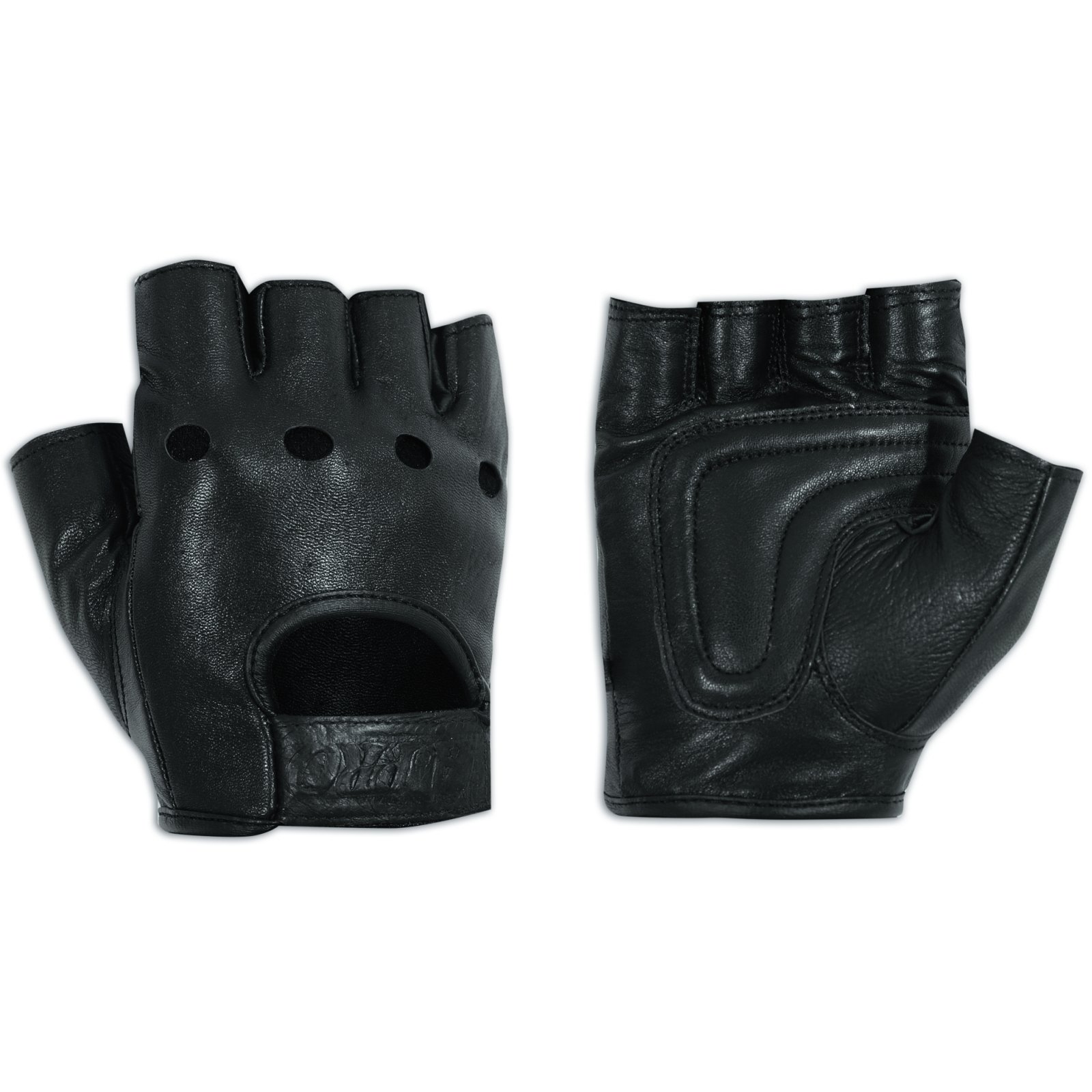 A-Pro Fingerlose Handschuhe aus weichem Leder Motorrad Rindsleder Punk Schwarz 3XL von A-Pro