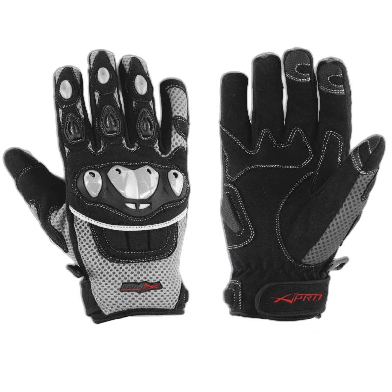 A-Pro Handschuhe Textil Motorrad Knoechel Schutz Sommer Racing Cross Quad MX Grau XXL von A-Pro