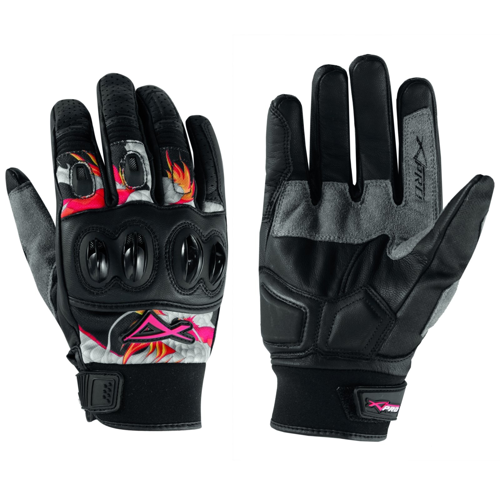 A-Pro Hoehe Qualität Leder Textil Motocross Handschuhe Motorrad Roller Grau XL von A-Pro