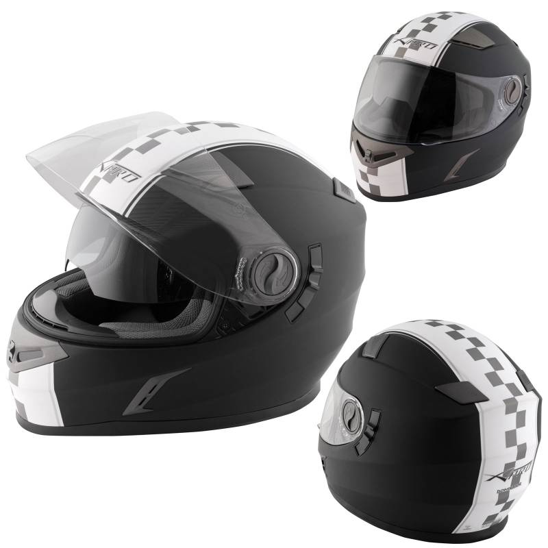 A-Pro Integralhelm Motorradhelm Rollerhelm Innensonnenblende Helm Schwarz M von A-Pro