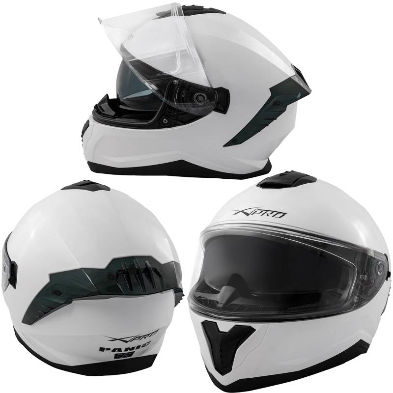 A-Pro Integralhelm Motorradhelm Rollerhelm Innensonnenblende Helm Weiss XXL von A-Pro