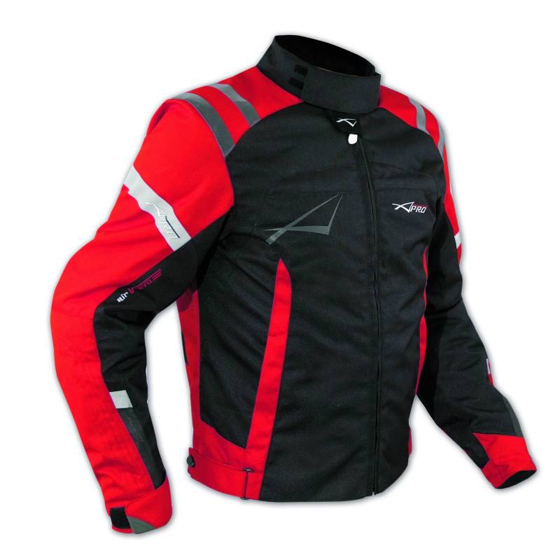 A-Pro Jacke CE Ruestung Qualität Motorrad Thermal Innenbeschichtung Sport Rot L von A-Pro