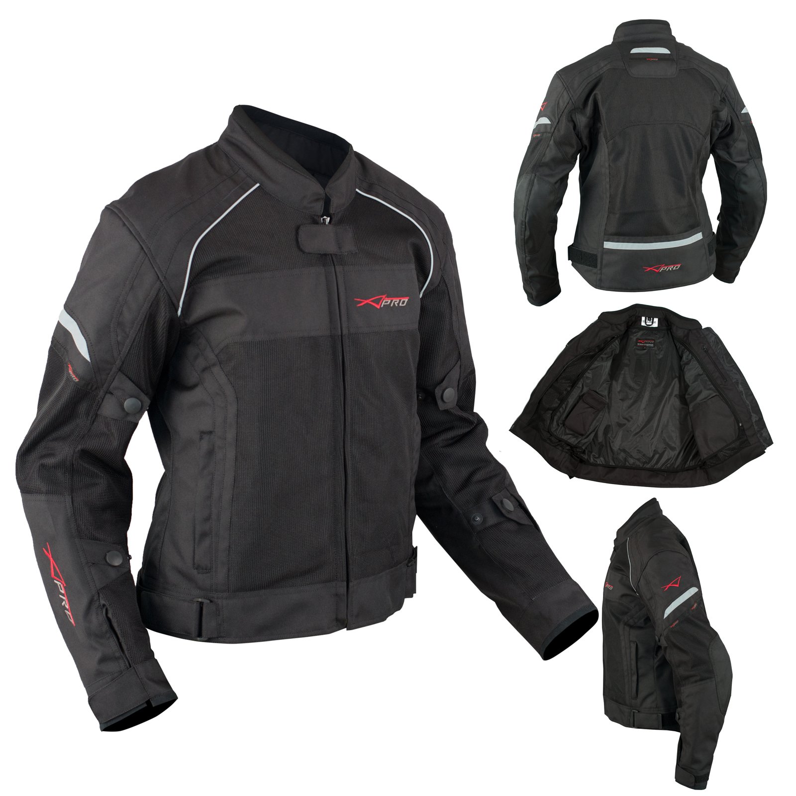 A-Pro Ladies Textile Jacket Motorcycle Motorbike Armour CE Breathable Summer Black S von A-Pro