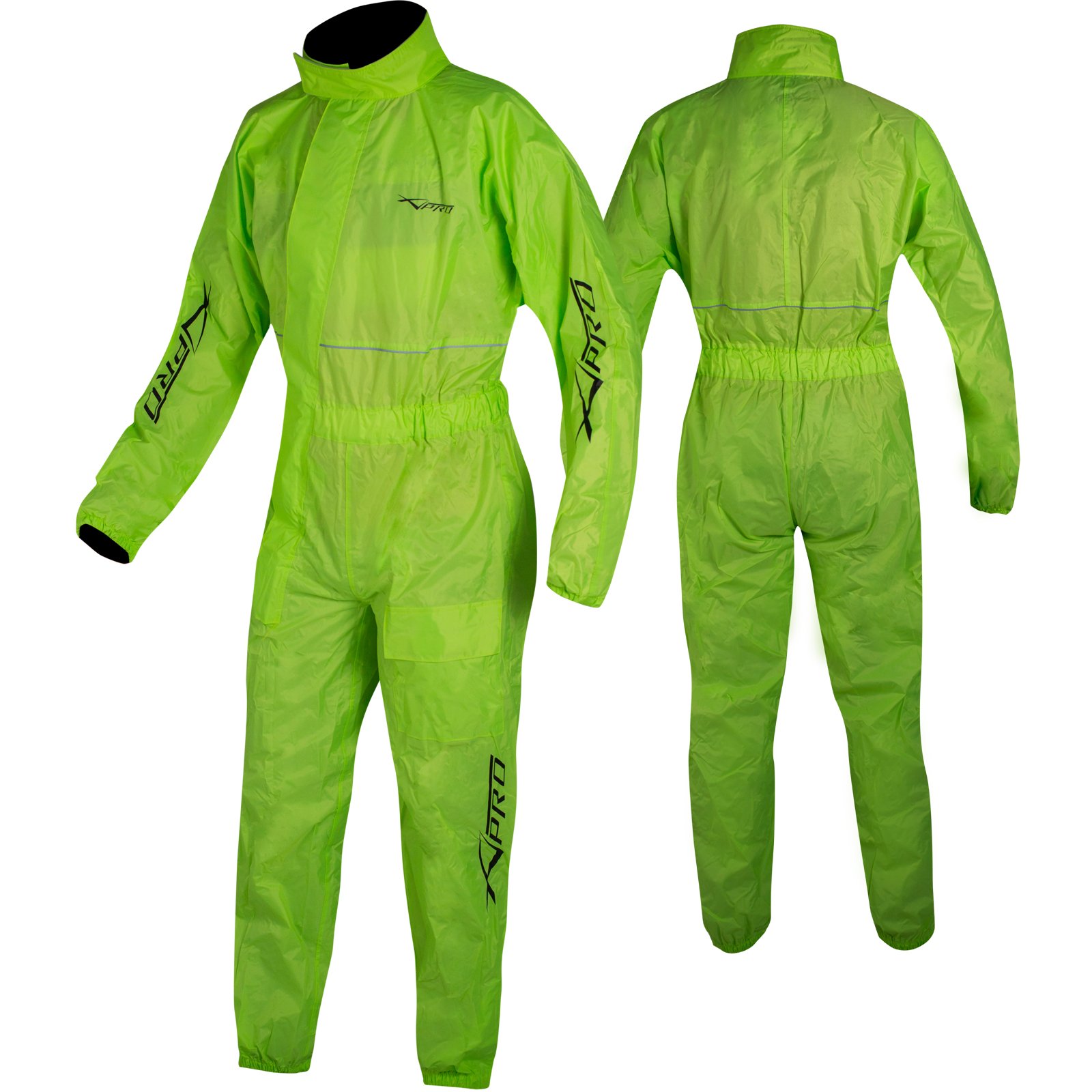 A-Pro Motorcycle Motorbike Waterproof Full Body One 1 pc Rain Over Suit Fluo 3XL von A-Pro