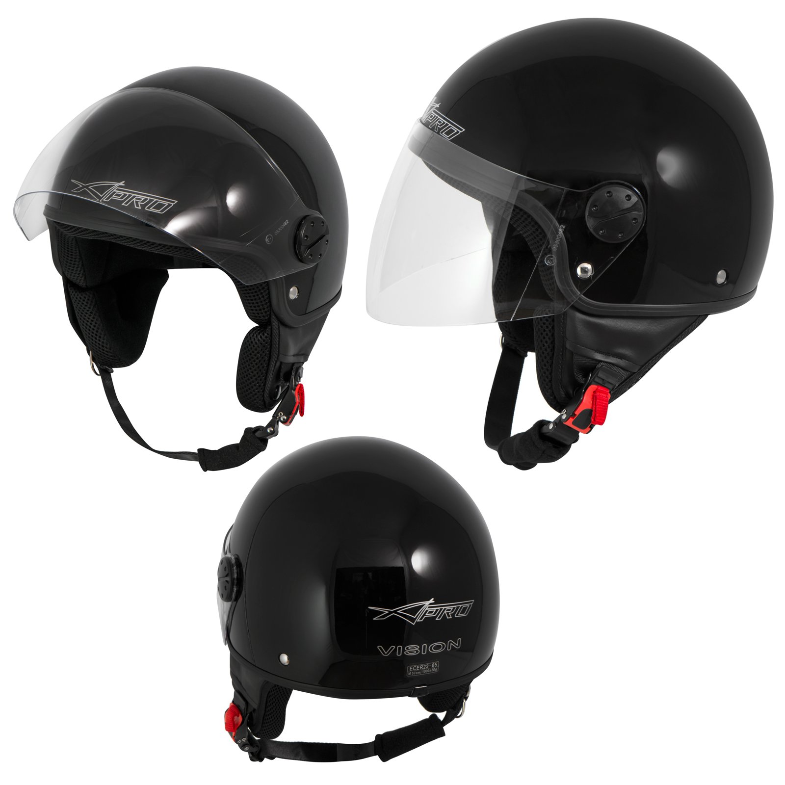 A-Pro Motorradhelm Motorrad Roller Jet Helm Demi Mit Viser Schwarz S A-Pro Motorradhelm Motorrad Roller Jet Helm Demi Mit Viser Schwarz S von A-Pro