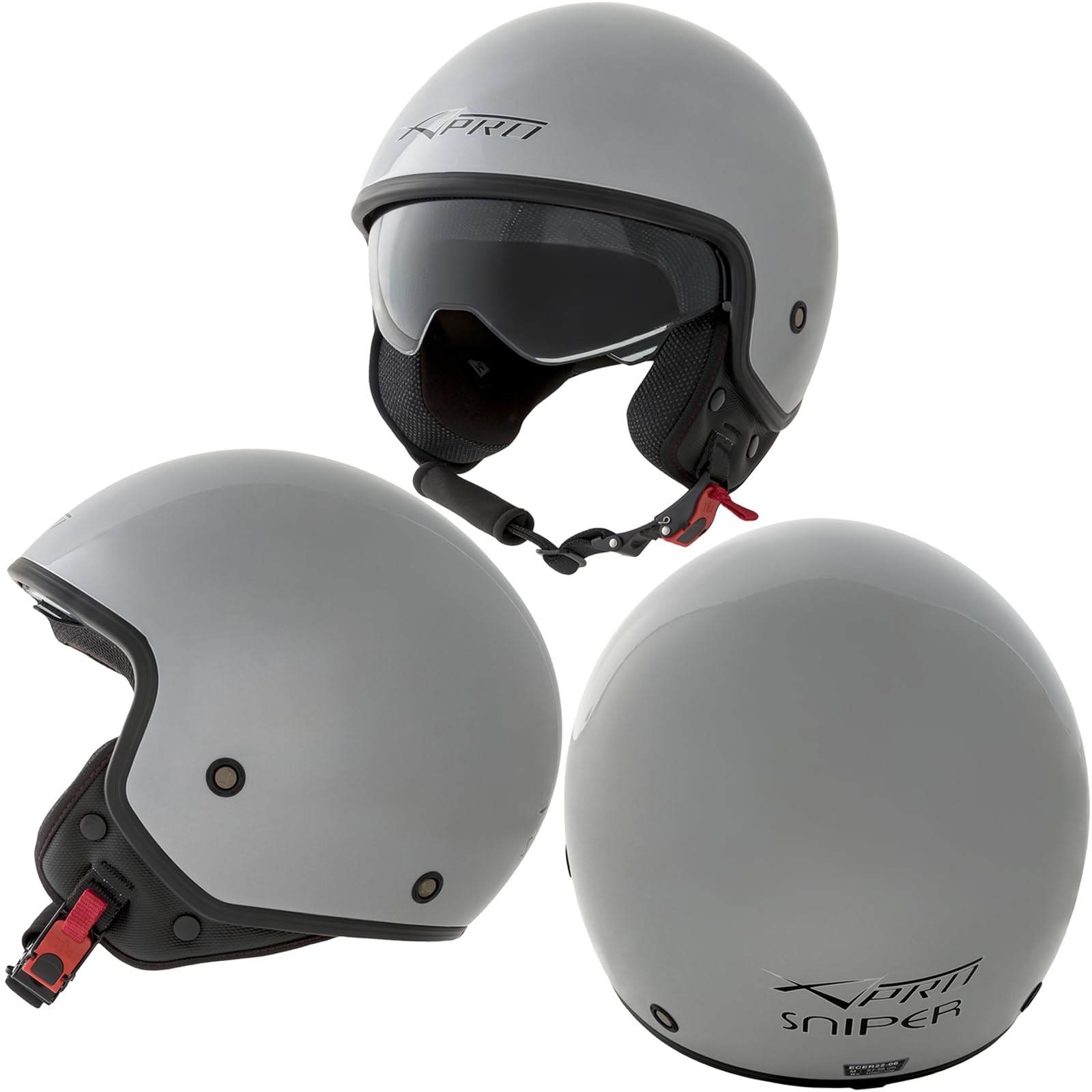 A-Pro Motorradhelm Motorrad Roller Jet Helm Innensonnenblende Viser Silber XL A-Pro Motorradhelm Motorrad Roller Jet Helm Innensonnenblende Viser Silber XL von A-Pro