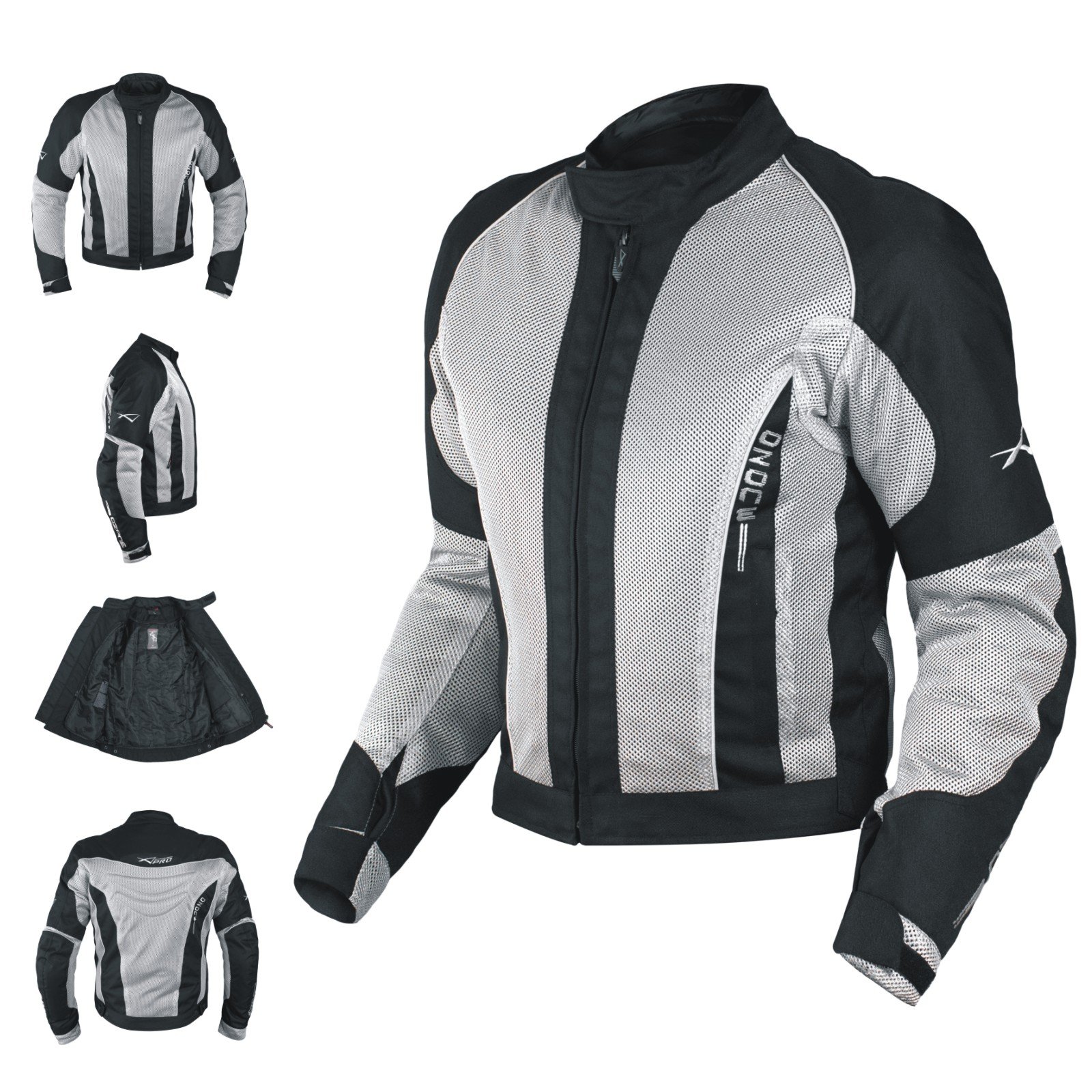 Textiljacke Atmungsaktiv Mesh Durchloechert Motorrad Protektoren Grau S Textiljacke Atmungsaktiv Mesh Durchloechert Motorrad Protektoren Grau S von A-Pro