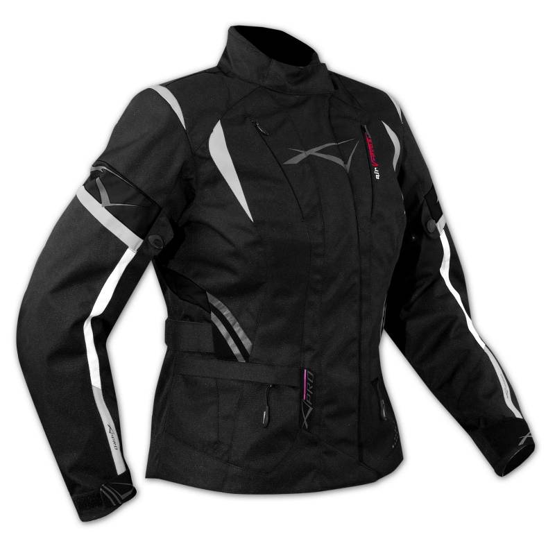 A-Pro Textiljacke Motorrad Damen Protektoren Thermofutter Wasserdicht Schwarz XL von A-Pro