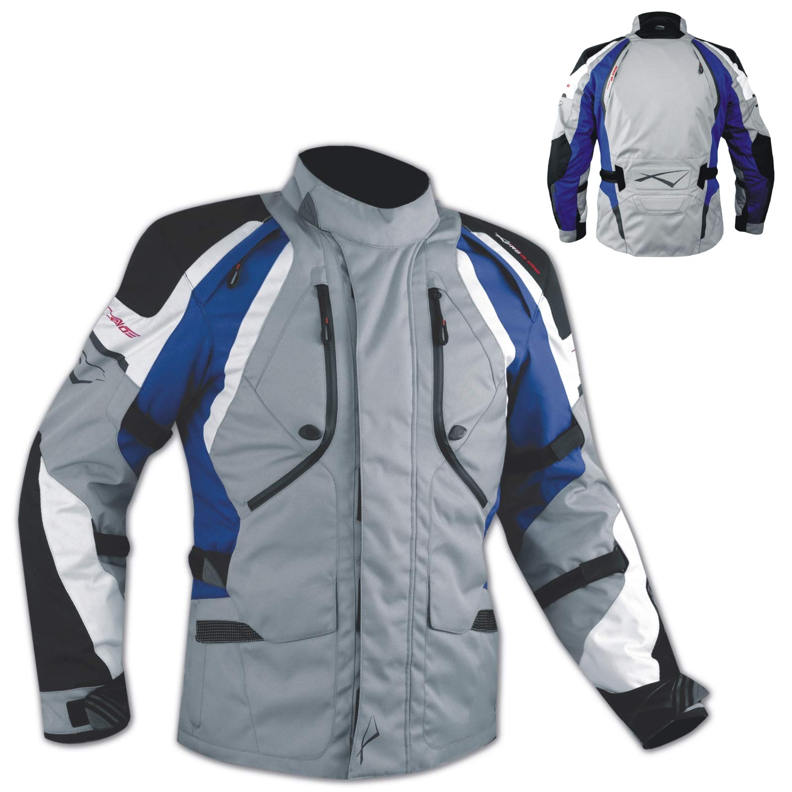 A-Pro Textiljacke Motorrad Touring CE Protektoren Thermofutter Wasserdicht Blau XXL von A-Pro