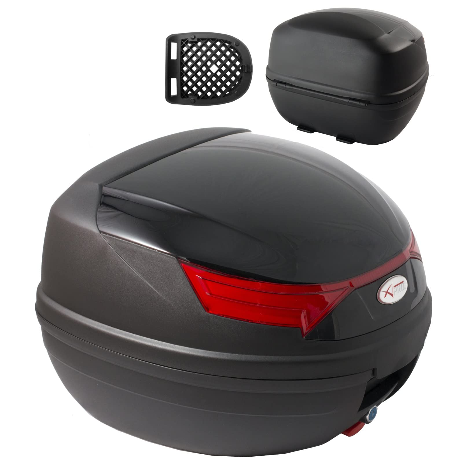 A-Pro Top Case Motorrad Bremsleuchten Top Box Koffer Motorrad Scooter Quad 32 L von A-Pro