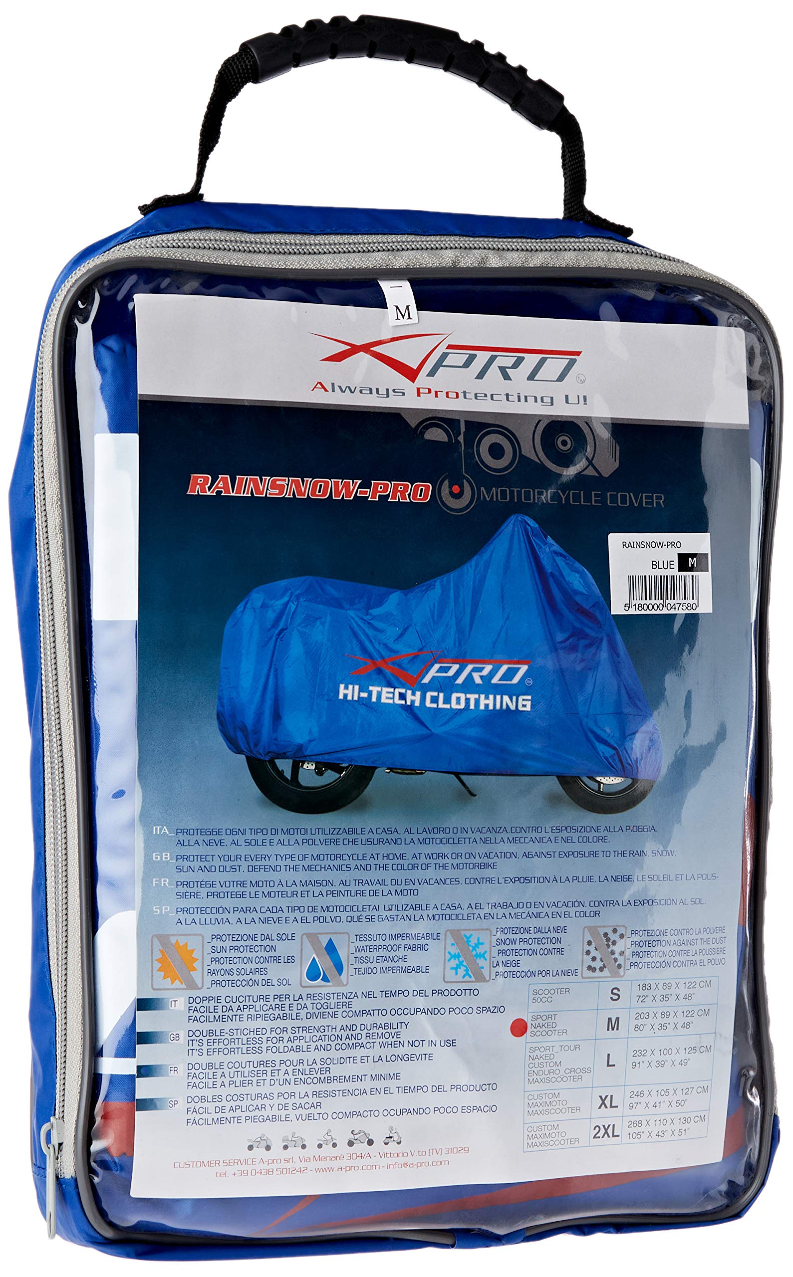 A-Pro Waterproof Rain Cover Protection Motorcycle Motorbike Scooter Bike Blue M von A-Pro