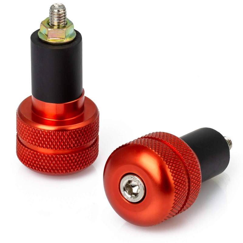 Bar Ends Lenkergewichte Runde Universal Motorrad Roller Quad 17mm Sonic Moto Rot von A-Pro