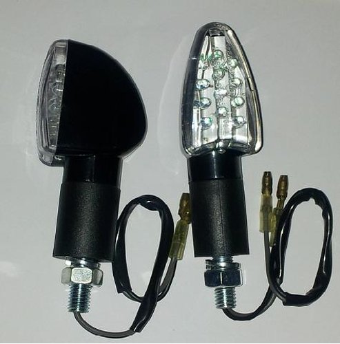 Blinker LED Motorrad Zubehoere Universal Paar Roller 2 X 6,5 cm Schwarz von A-Pro