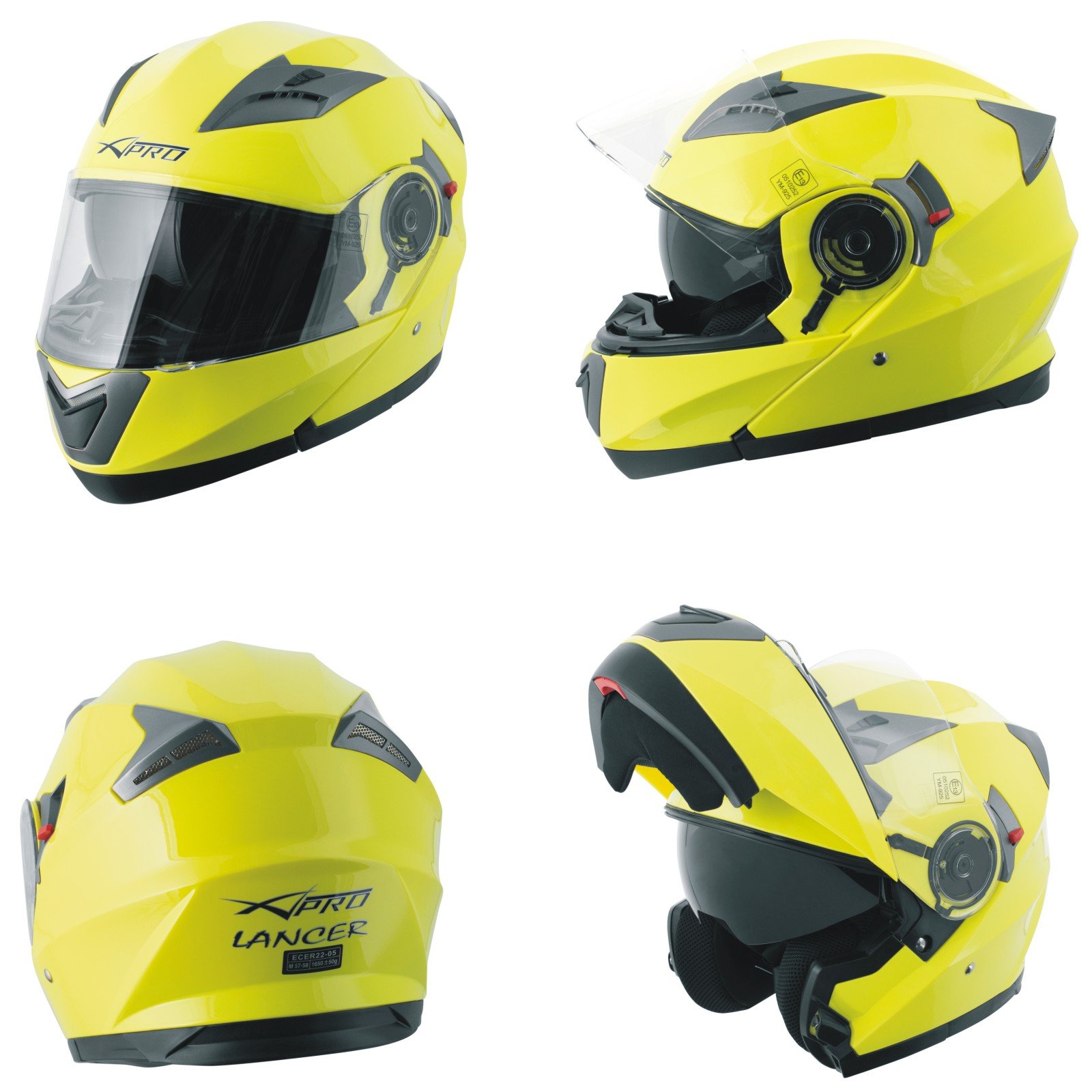 Helm Klapphelm Innensonnenblende Motorradhelm Modular Gelb Fluo S Helm Klapphelm Innensonnenblende Motorradhelm Modular Gelb Fluo S von A-Pro