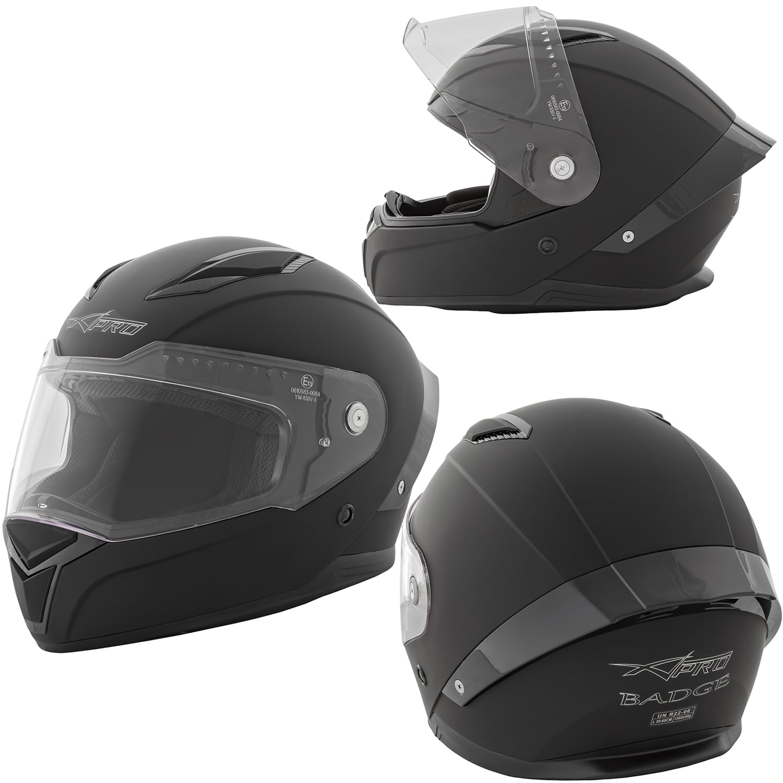 A-Pro Integralhelm Motorradhelm Rollerhelm Anti-Kratz-Visier Helm Mattschwarz M A-Pro Integralhelm Motorradhelm Rollerhelm Anti-Kratz-Visier Helm Mattschwarz M von A-Pro