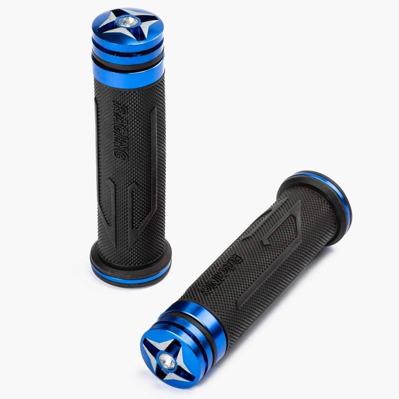 Lenkergriffe Motorrad Griffe Anti-Rutsch Universal Gummi SonicMoto Lenker Blau von A-Pro