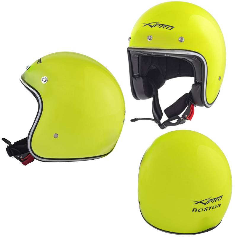 Motorradhelm Jet Helmet Homologated ECE 22-06 Fluo Custom Scooter L von A-Pro