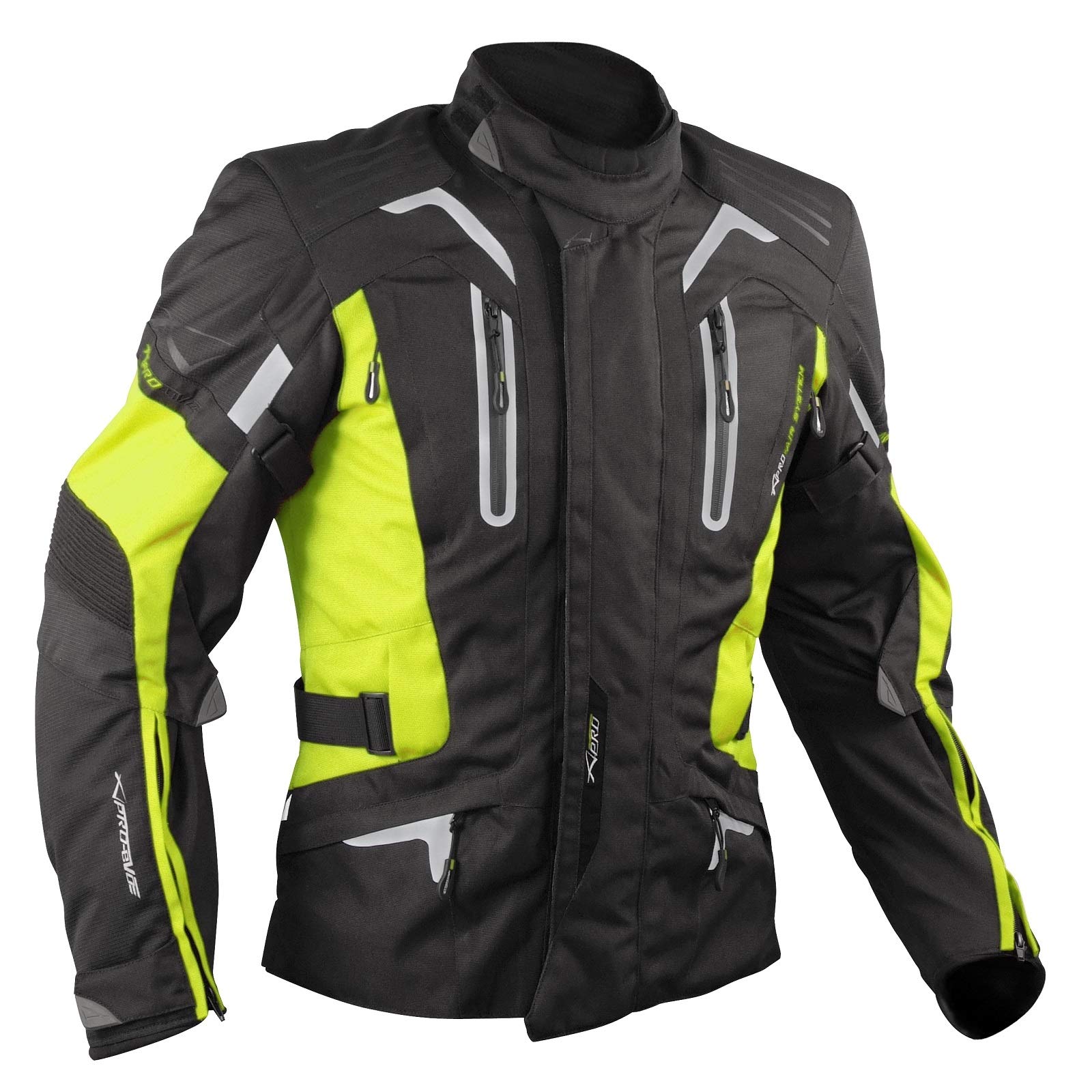 Motorradjacke Textiljacke Motorrad Touring Protektoren Thermofutter Fluo 3XL von A-Pro