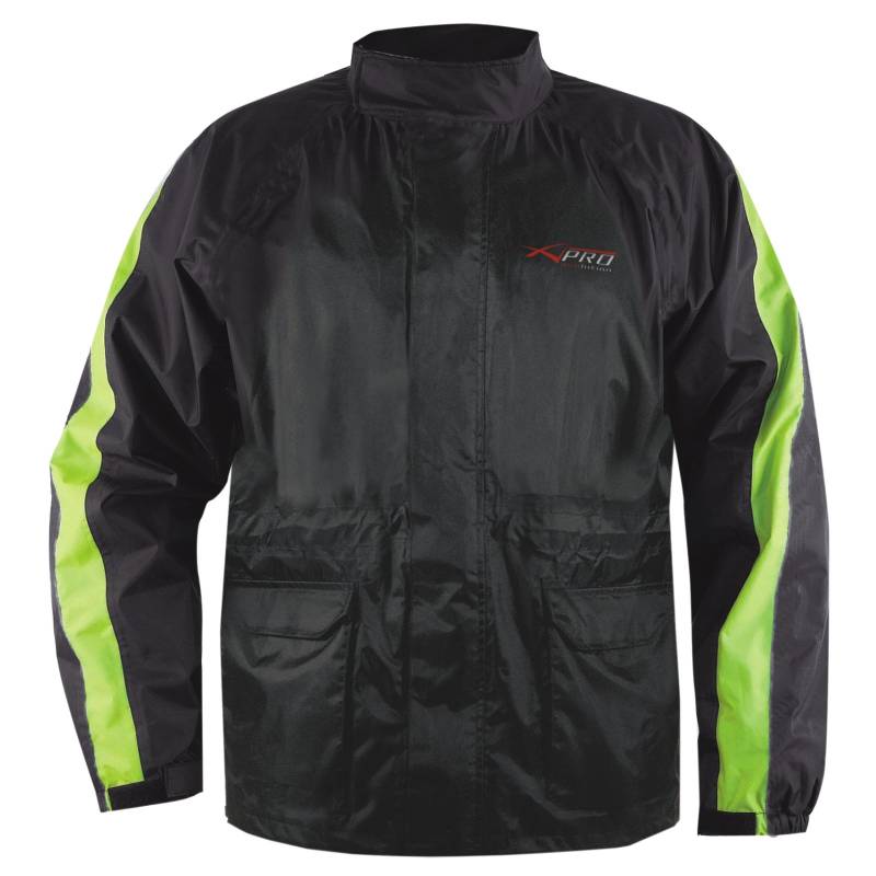 A-Pro Regen Jacke Wasserdicht ueber Jacke Motorrad Roller Sichtbarkeit Gelb Fluo XL von A-Pro