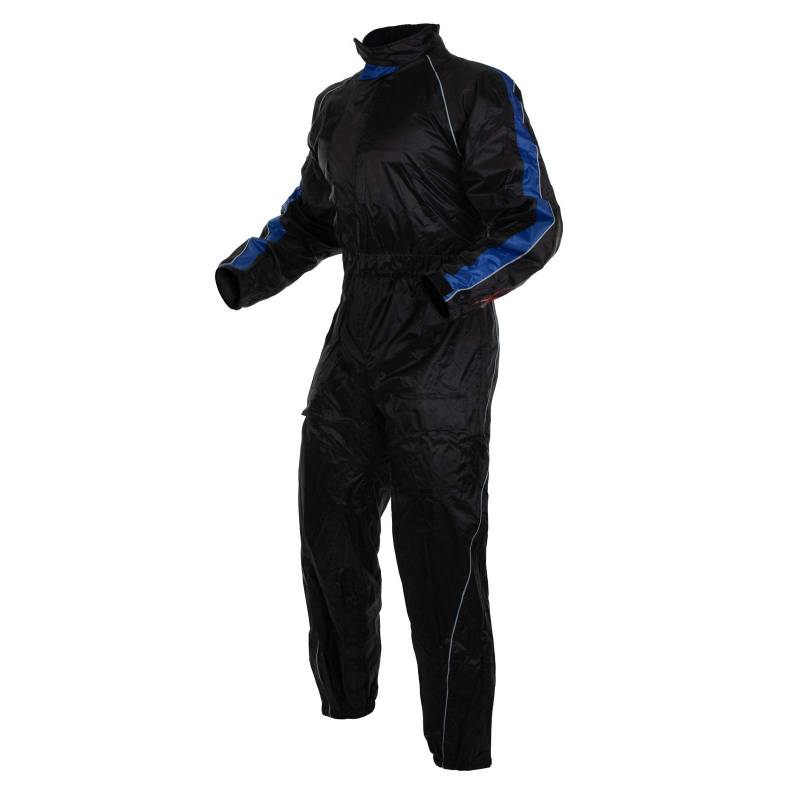 A-Pro Regenkombi Wasserdicht Motorrad Roller Regenhose Regenjacke Regenanzug Blau M von A-Pro