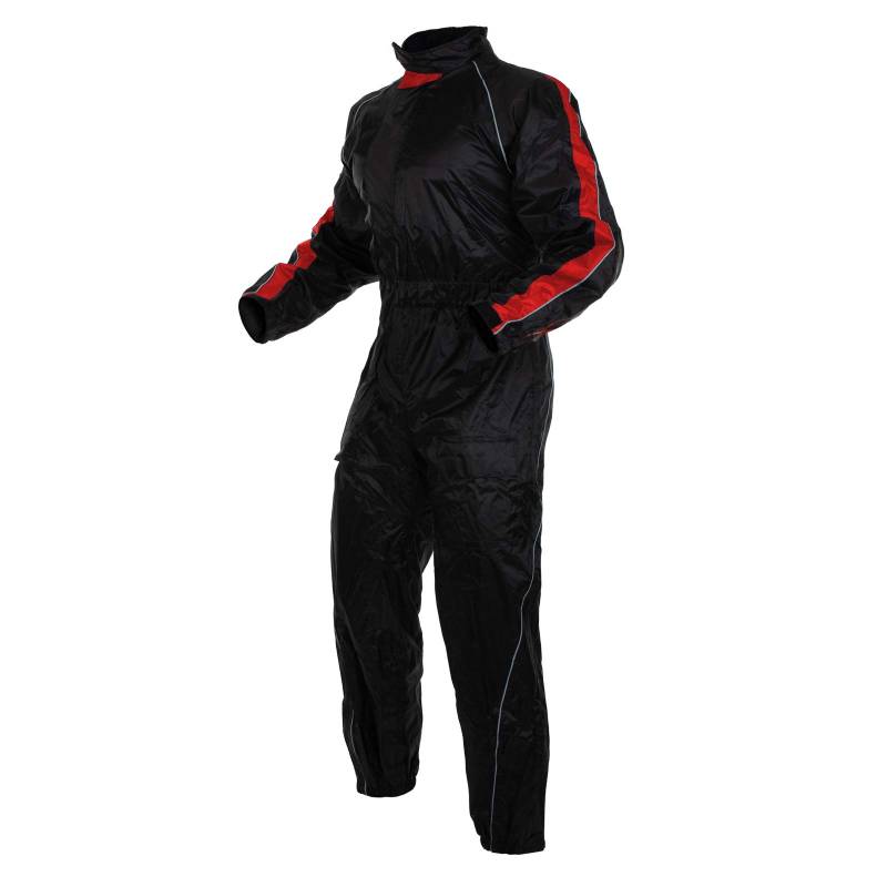 Regenkombi Wasserdicht Motorrad Roller Regenhose Regenjacke Regenanzug Rot XXL von A-Pro