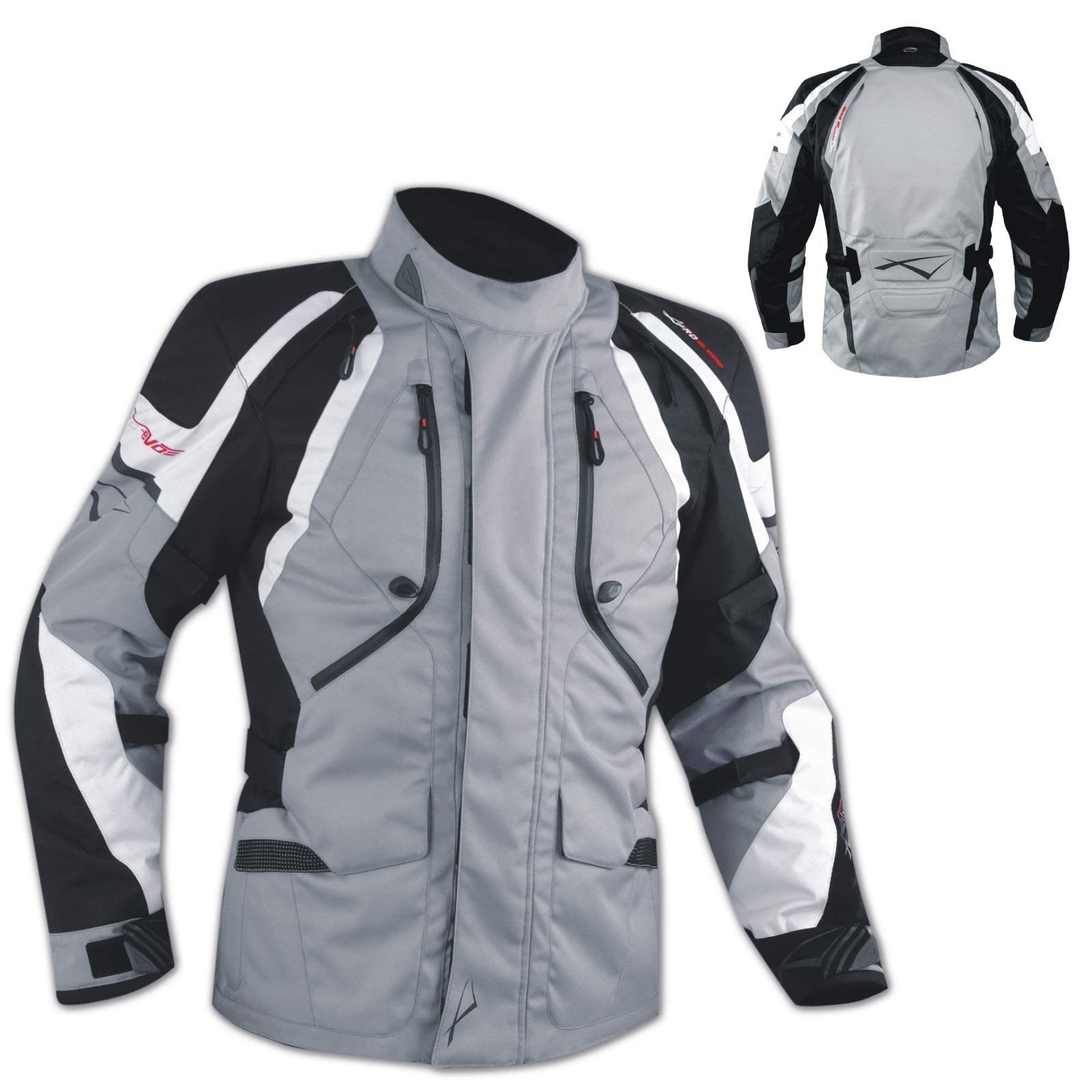 Textiljacke Motorrad Touring Protektoren Thermofutter Wasserdicht Schwarz 3XL von A-Pro