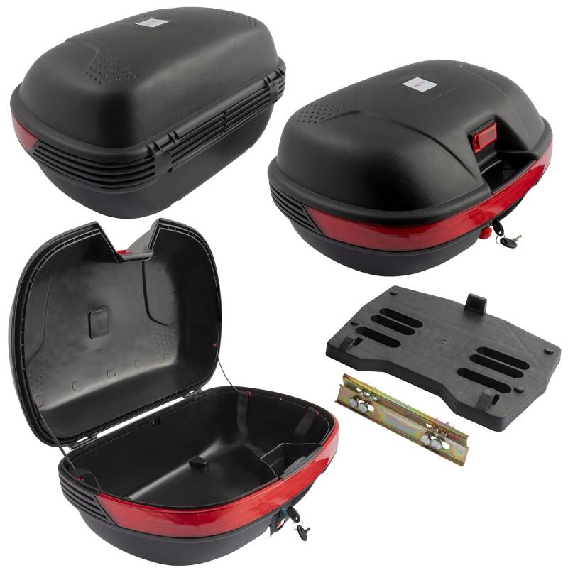 Topcase Koffer Roller Motorrad Reflektoren Schnellverschluss Universal 40LT von A-Pro