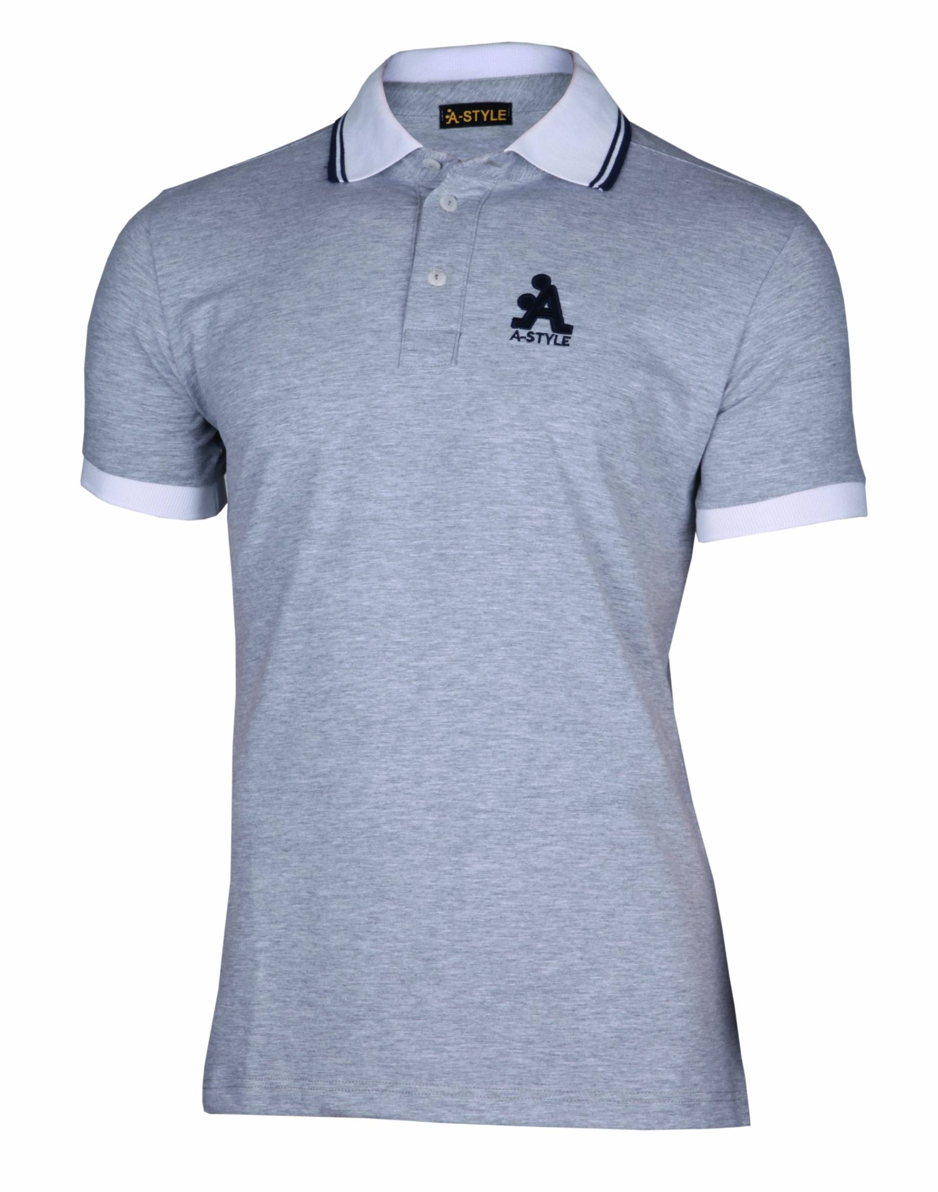 A-Style Polo Shirt Logo, Grau, L von A-Style