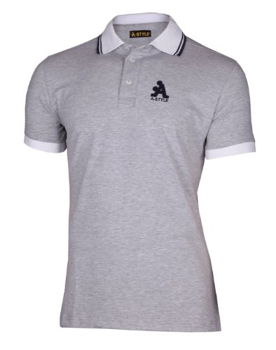 A-Style Polo Shirt Logo, Grau, XL von A-Style