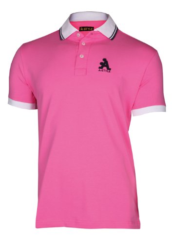 A-Style Polo Shirt Logo, Rosa, M von A-Style