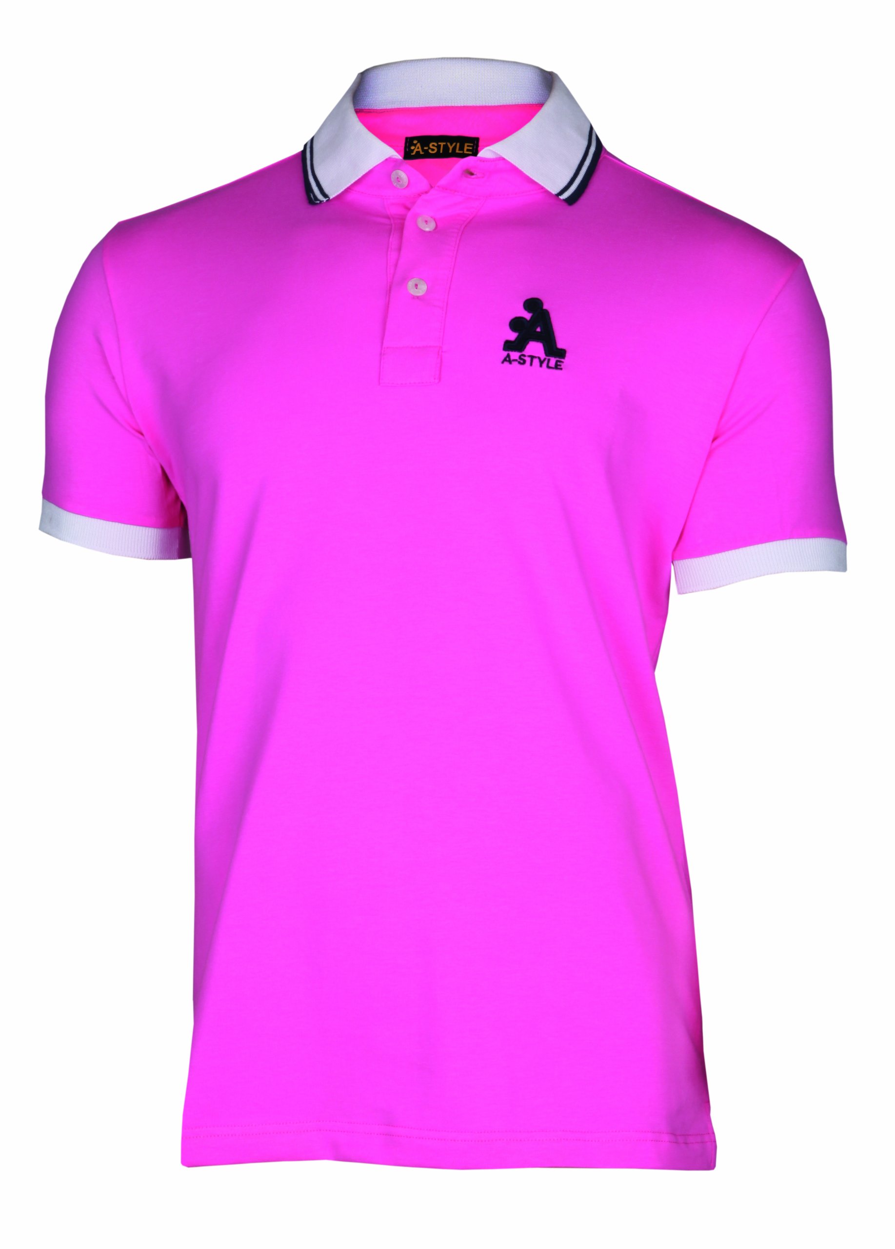 A-Style Polo Shirt Logo, Rosa, XL von A-Style