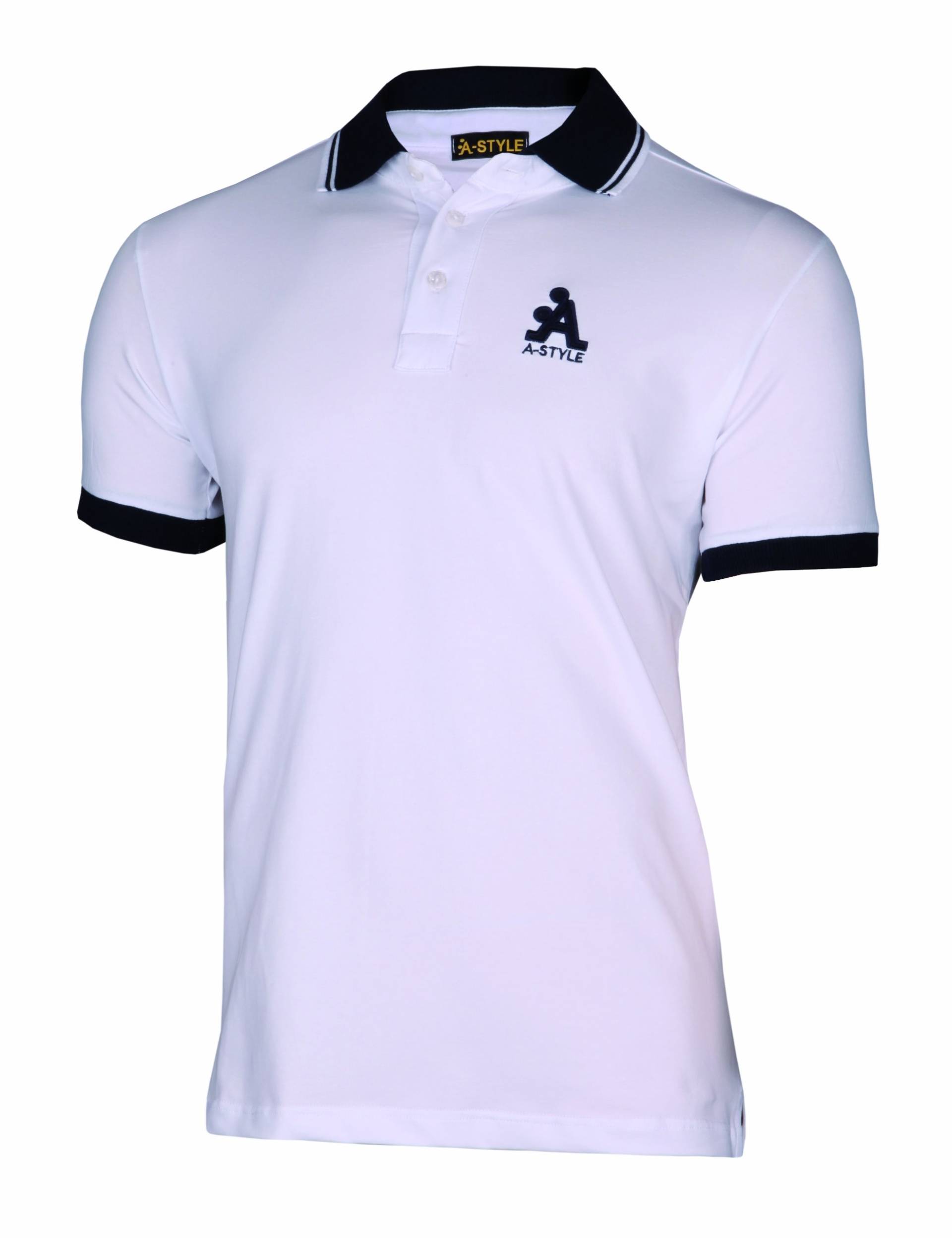 A-Style Polo Shirt Logo, Weiß, L von A-Style