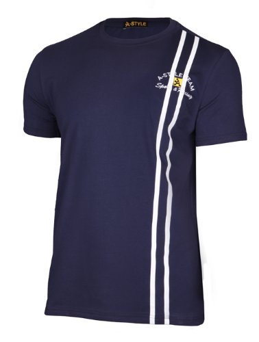 A-Style T-Shirt Stripes, Blau, XXL von A-Style