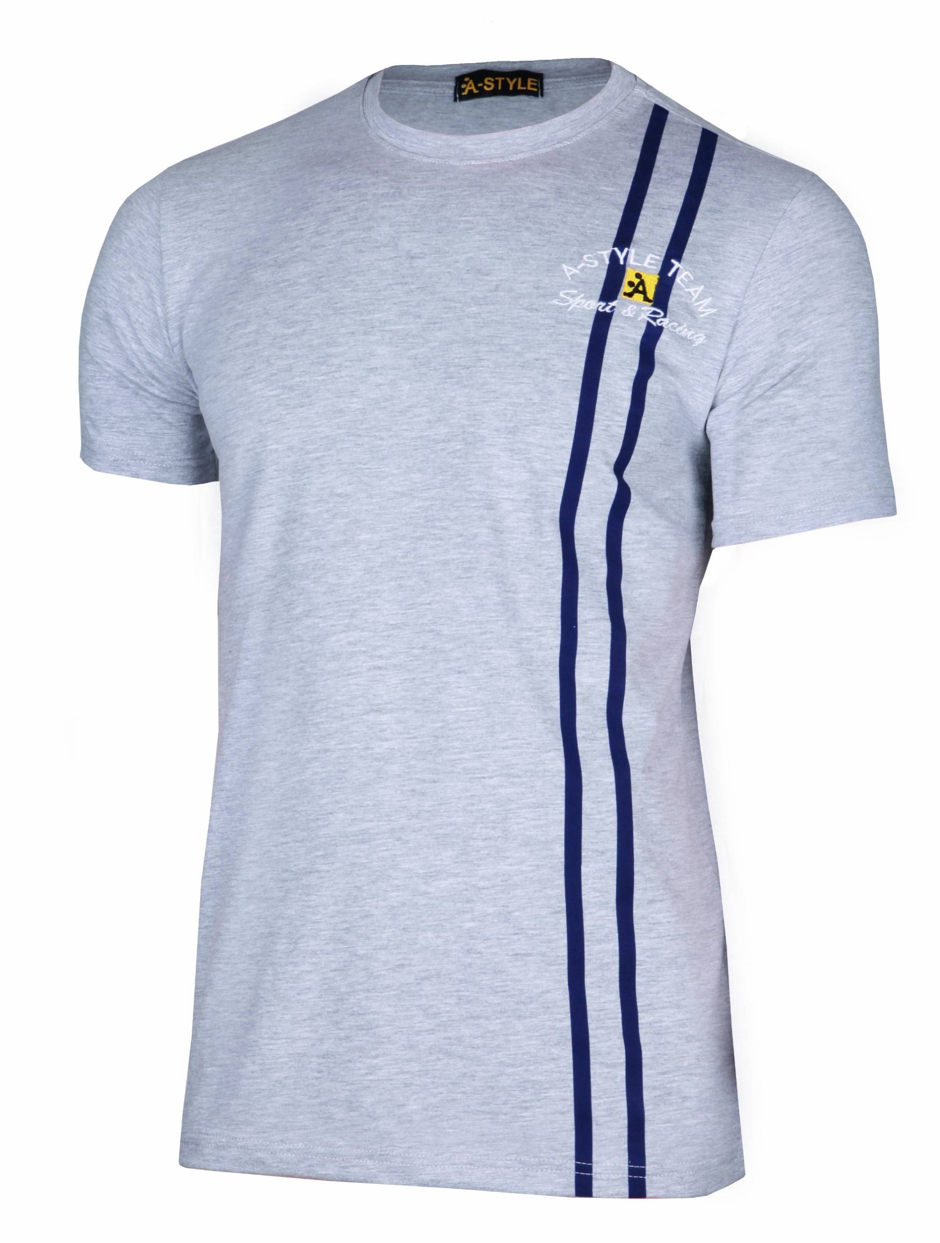 A-Style T-Shirt Stripes, Grau, M von A-Style