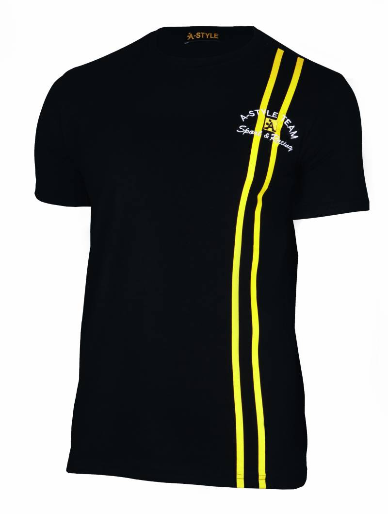 A-Style T-Shirt Stripes, Schwarz, S von A-Style