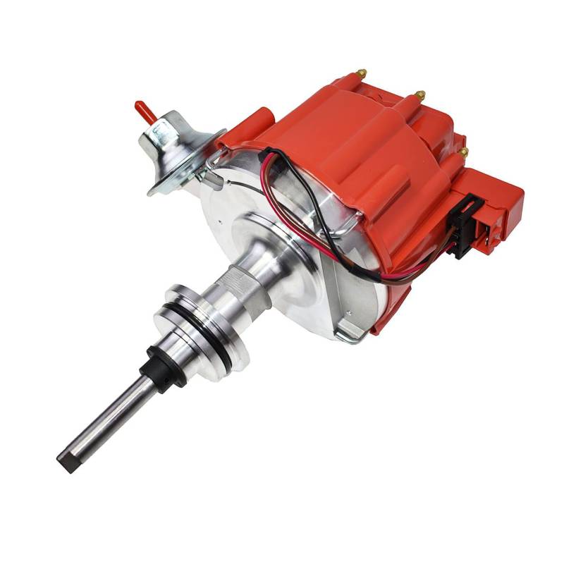 A-Team Performance Kompletter HEI Verteiler 65 K Spule kompatibel mit Mopar Chrysler Dodge Plymouth V8 Motoren 273 318 340 360 Eindraht-Installation, rote Kappe von A-Team Performance