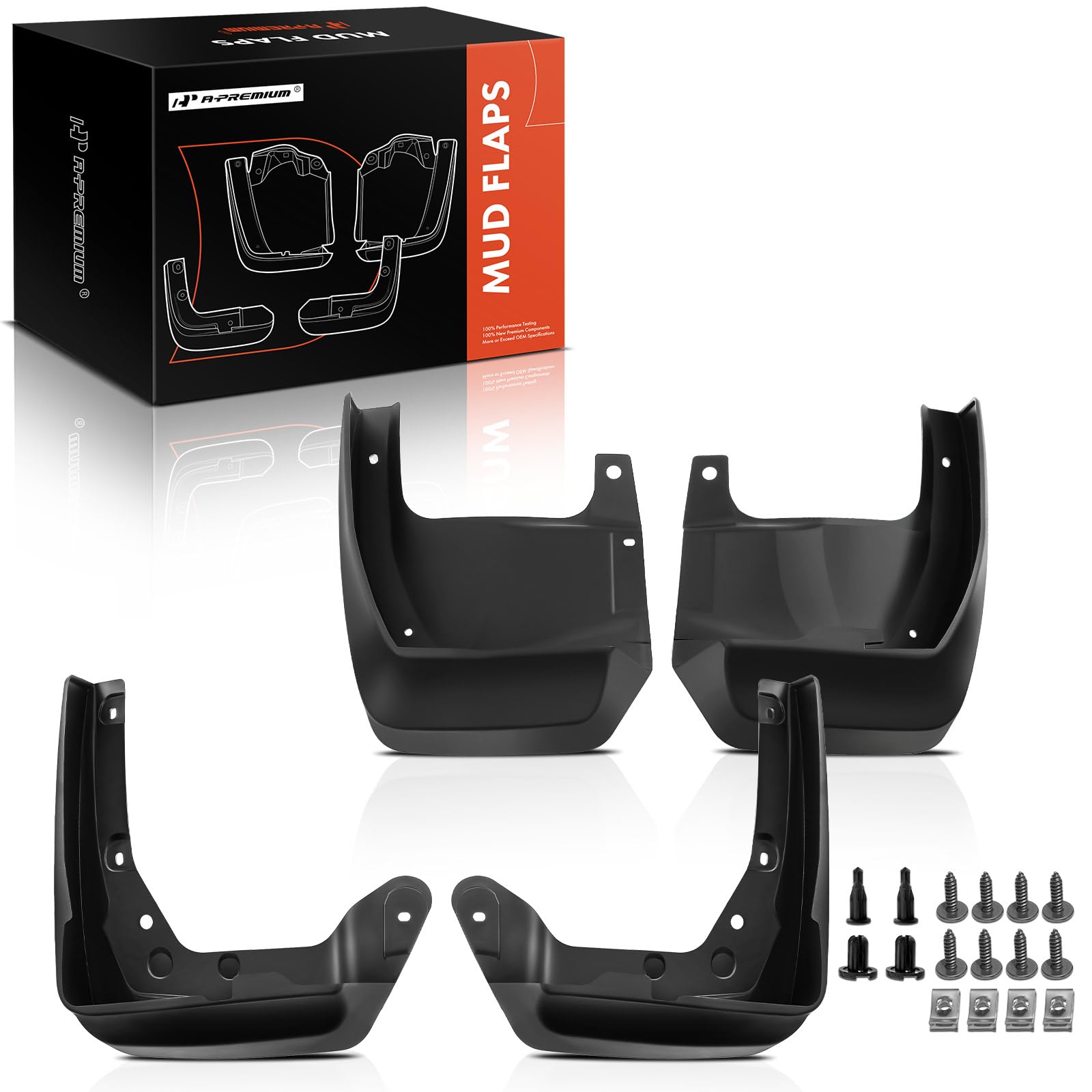 A-Premium Schmutzfänger, Spritzschutz, Schmutzfänger mit Hardware-Kits, Zubehör, kompatibel mit Honda Odyssey 2014–2017 Mini Beifahrerwagen, vorne und hinten (Fahrer- und Beifahrerseite), 4 Stück von A-premium