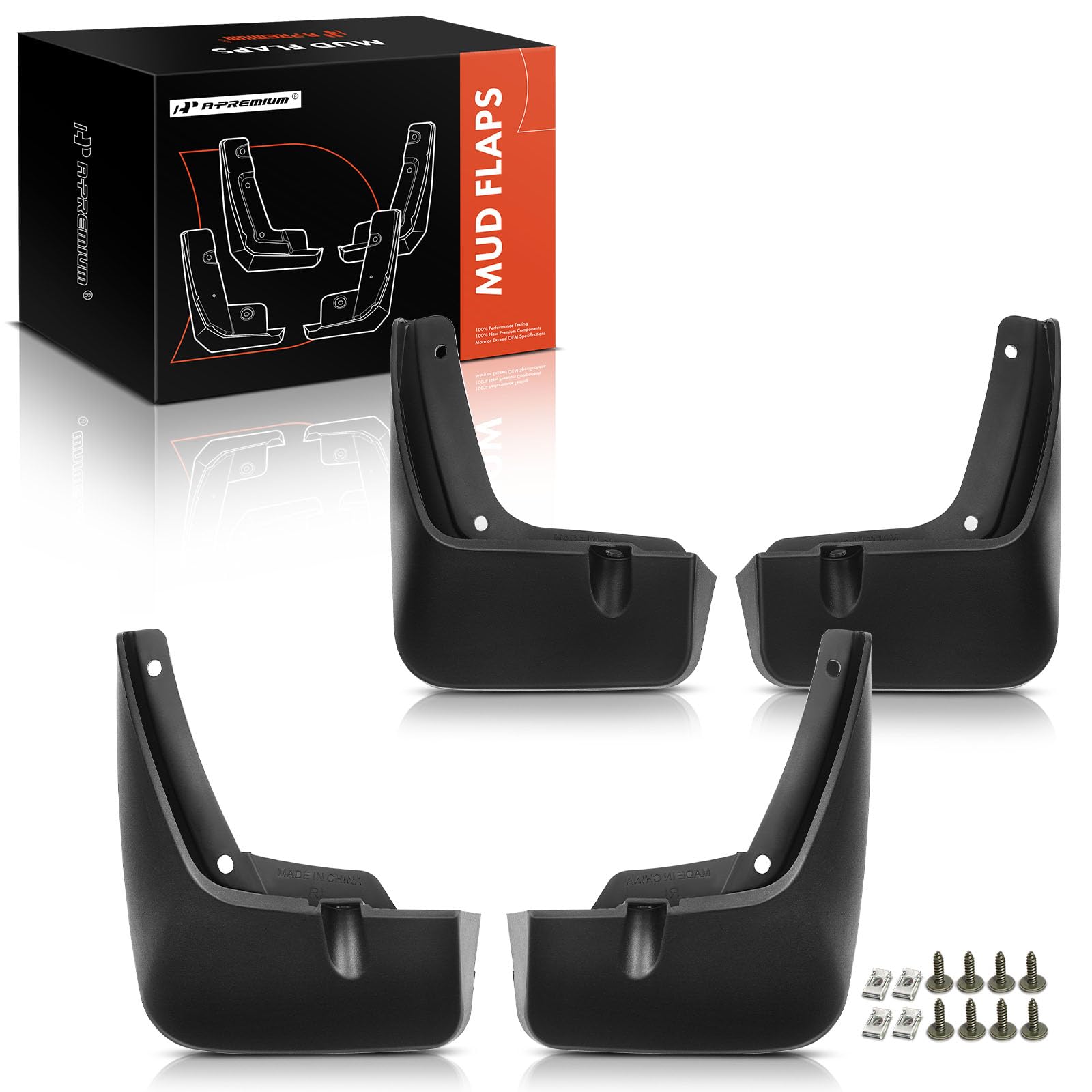 A-Premium Set mit 4 Schmutzfängern, Spritzschutz, Schmutzfänger mit Hardware, kompatibel mit Hyundai Palisade, 2020–2022 2023, Sport Utility, (W/O-Pedal), vorne und hinten (Fahrer- und Beifahrerseite) von A-premium