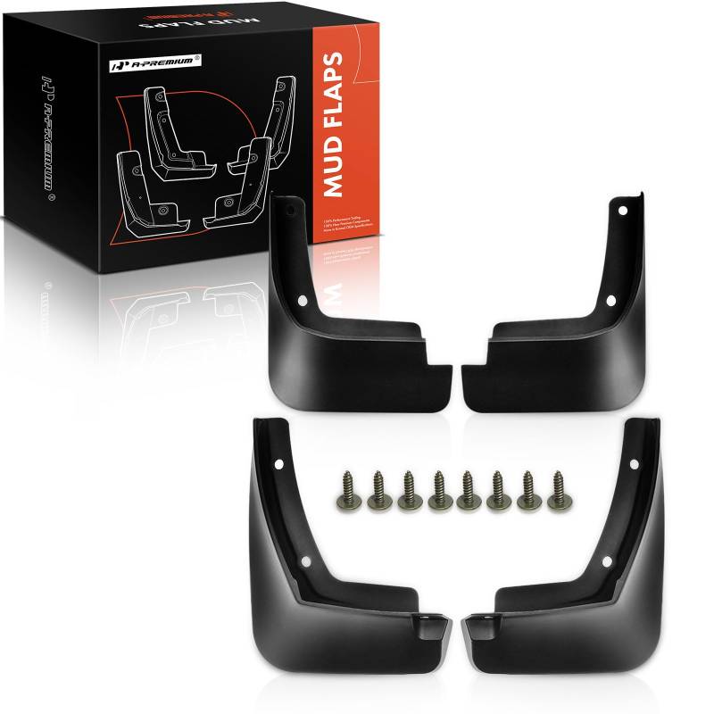A-Premium Set mit 4 Schmutzfängern, Spritzschutz, Schmutzfänger mit Hardware-Kits, Zubehör, kompatibel mit Hyundai Elantra, 2021–2023, Limousine, schwarz, vorne und hinten (Fahrer- und von A-premium