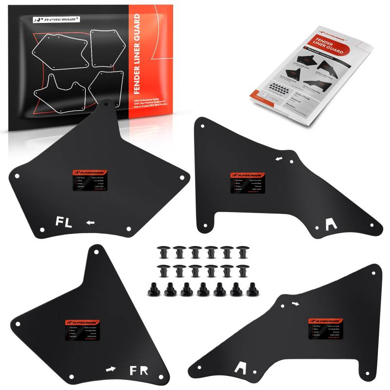 A-Premium Spritzschutz, Kotflügelschutz, kompatibel mit Toyota 4Runner 2003–2009, FJ Cruiser 2007–2014, Land Cruiser Prado 2003–2019, Vorderrad, 4 Stück von A-premium