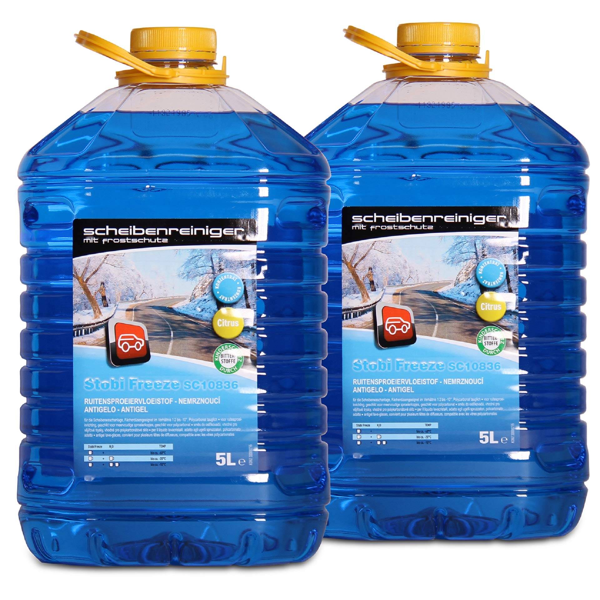 A&G-heute Stobi Freeze 10 Liter Konzentrat -60°C 2x5l Frostschutzmittel für die Scheibenwaschanlage Scheibenreiniger Scheibenwaschwasser von A&G-heute