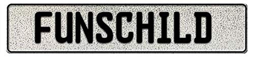 A. Sievers GmbH Glitzer Schild | Fun Schild | Wunschkennzeichen | Namensschild | Fun Kennzeichen | 520x110 mm Funschilder individuell mit Wunschtext gestaltbar für wenig Geld (Glitzer Silber) von A. Sievers GmbH